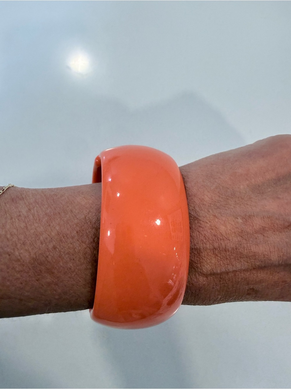 Vintage Chunky Orange Resin Bangle Bracelet
